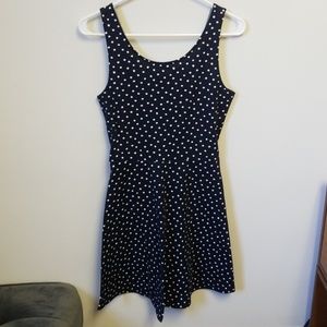 H&M Divided Navy Polka Dotted Dress